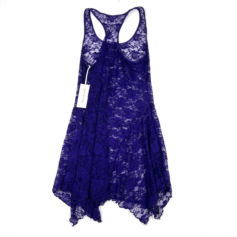 Linea Donatella Vintage Lace Dress Purple Floral Romantic Slip Dress NWT Size M